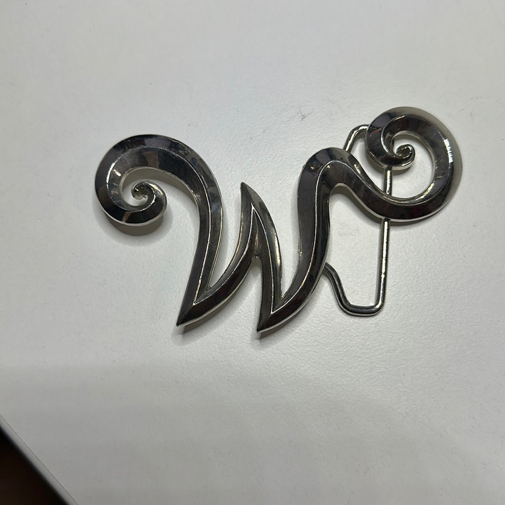 Wonka W belt buckle